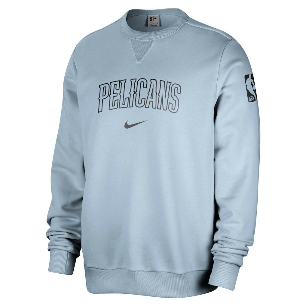 New Orleans Pelicans Courtside Standard Issue Performance Pullover Sweatshirt - Light Blue | Nike discount