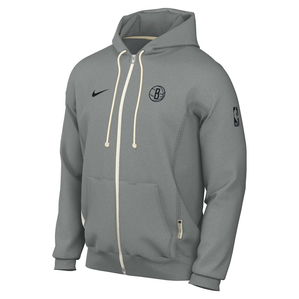 Brooklyn Nets Authentic Standard Issue Full-Zip Hoodie Jacket - Gray | Nike on sale