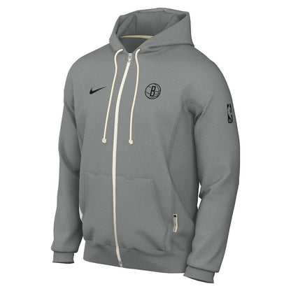Brooklyn Nets Authentic Standard Issue Full-Zip Hoodie Jacket - Gray | Nike on sale