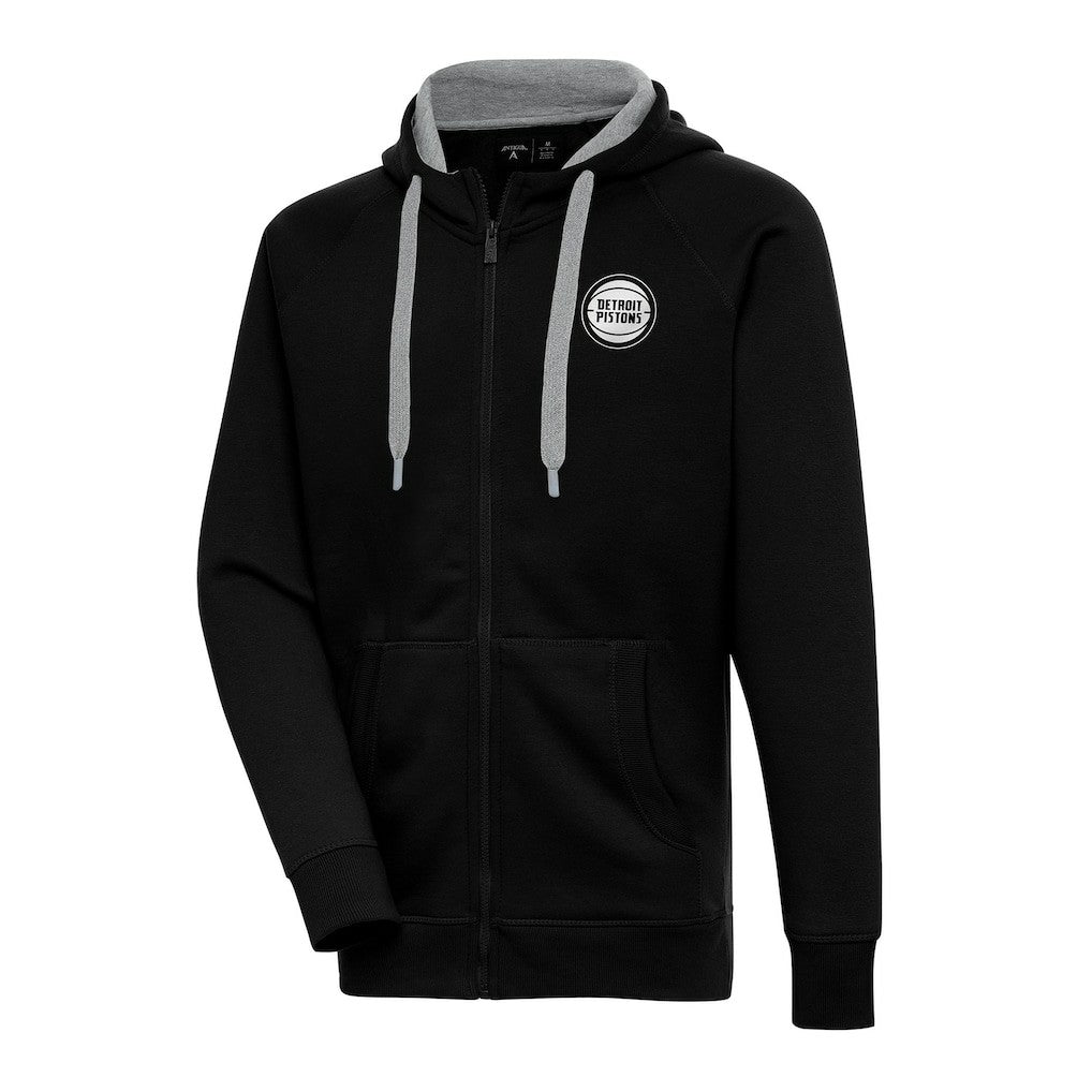 Detroit Pistons Antigua Metallic Logo Victory Raglan Full-Zip Hoodie sale - Black sale
