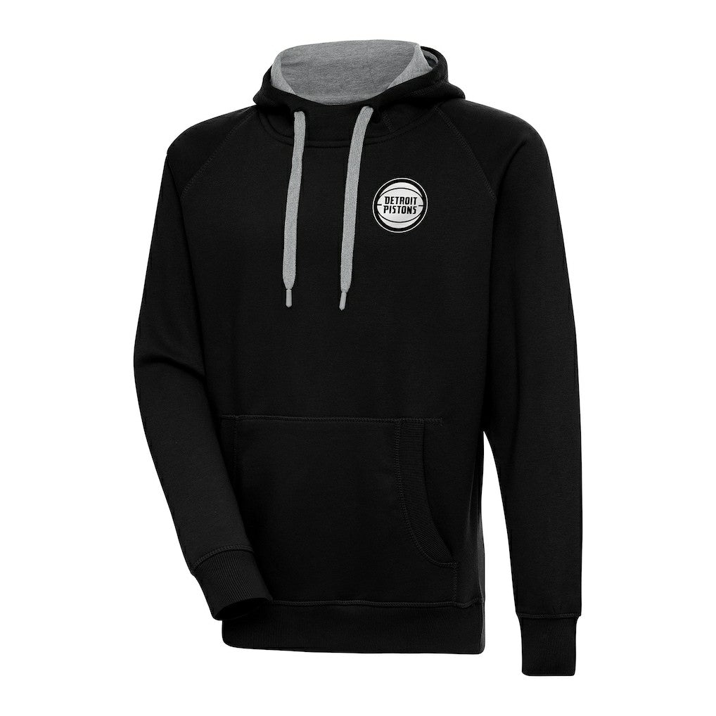Detroit Pistons Antigua Metallic Logo Victory Pullover Hoodie sale - Black outlet