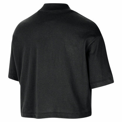 Los Angeles Lakers Women's Courtside Mock Neck Loose Fit Cropped T-Shirt - Black | Nike sale