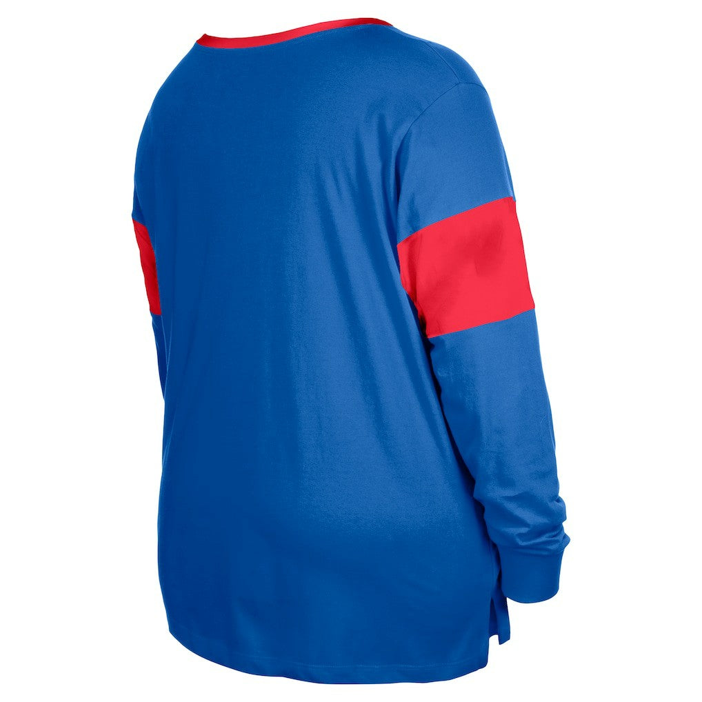 Buffalo Bills New Era Women's Plus Size Lace-Up Notch Neck Long Sleeve T-Shirt  - Royal for sale