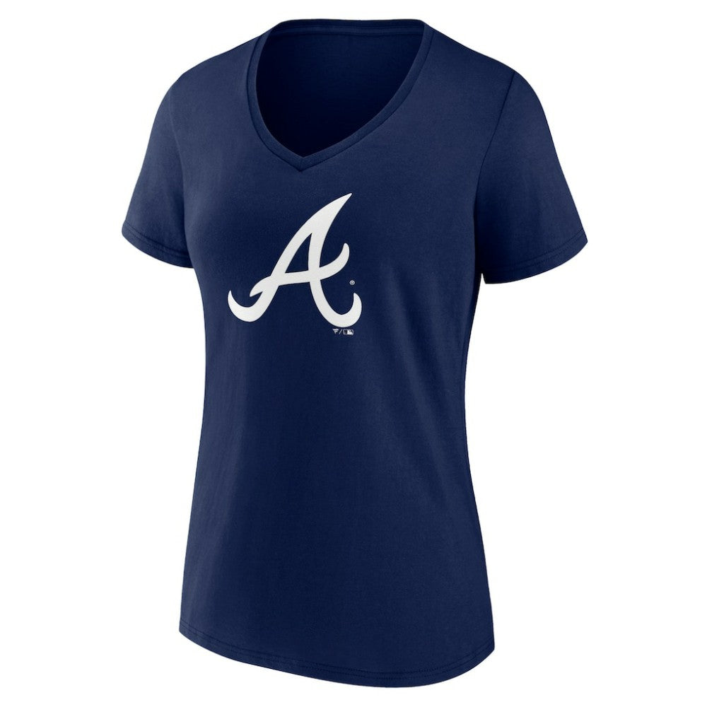 Atlanta Braves Women's Plus Size Mother's Day #1 Mom V-Neck T-Shirt - Navy