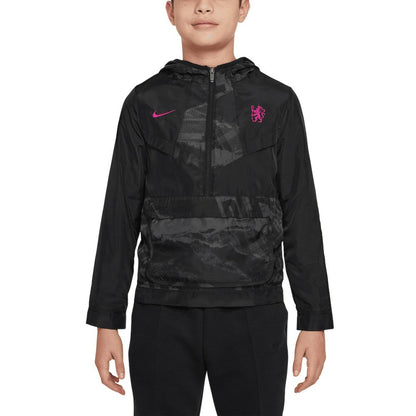 Chelsea Youth Amplify Windrunner Anorak Half-Zip Hoodie Jacket - Black | Nike shop