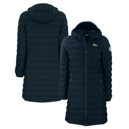 Denver Broncos Cutter & Buck Women's Mission Ridge Repreve Eco Insulated Long Full-Zip Puffer Jacket - Navy online