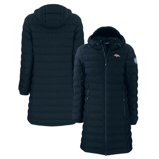 Denver Broncos Cutter & Buck Women's Mission Ridge Repreve Eco Insulated Long Full-Zip Puffer Jacket - Navy online