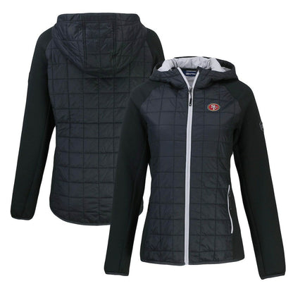 San Francisco 49ers Cutter & Buck Women's Rainier Primaloft Eco Full-Zip Hybrid Jacket - Black on sale