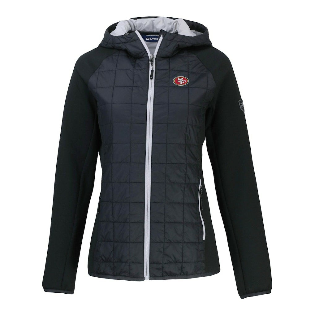 San Francisco 49ers Cutter & Buck Women's Rainier Primaloft Eco Full-Zip Hybrid Jacket - Black on sale