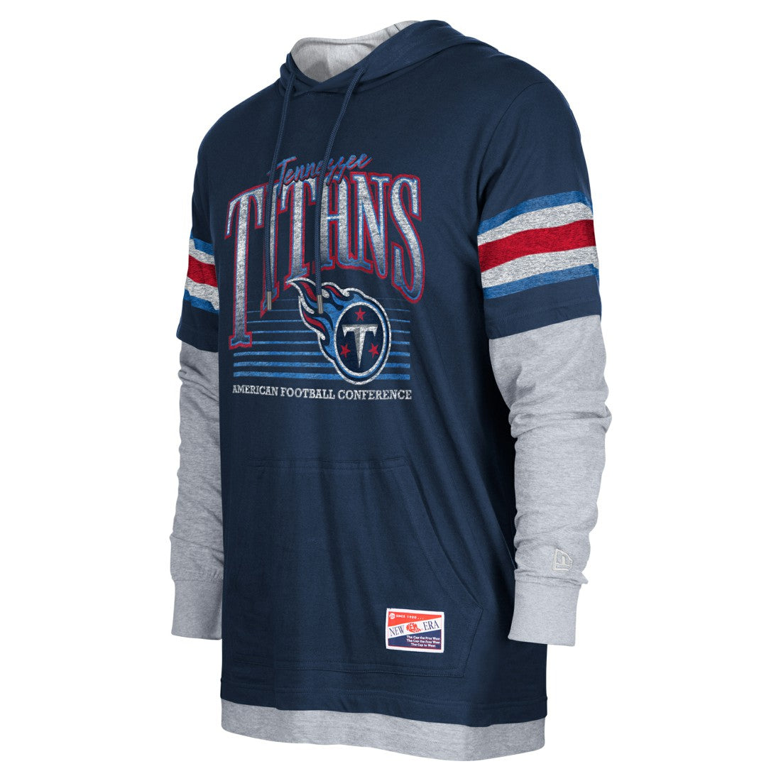 Tennessee Titans New Era Twofer Long Sleeve Hooded T-Shirt - Navy discount