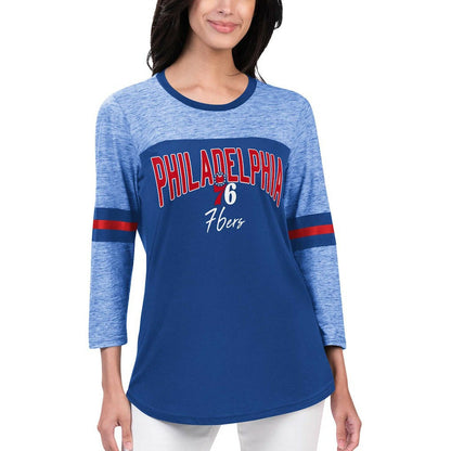 Philadelphia 76ers G-III 4Her by Carl Banks Women's Play the Game 3/4-Sleeve T-Shirt - Royal online