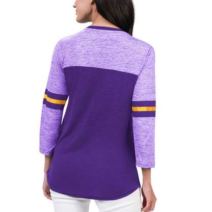 Los Angeles Lakers G-III 4Her by Carl Banks Women's Play the Game 3/4-Sleeve T-Shirt - Purple cheap