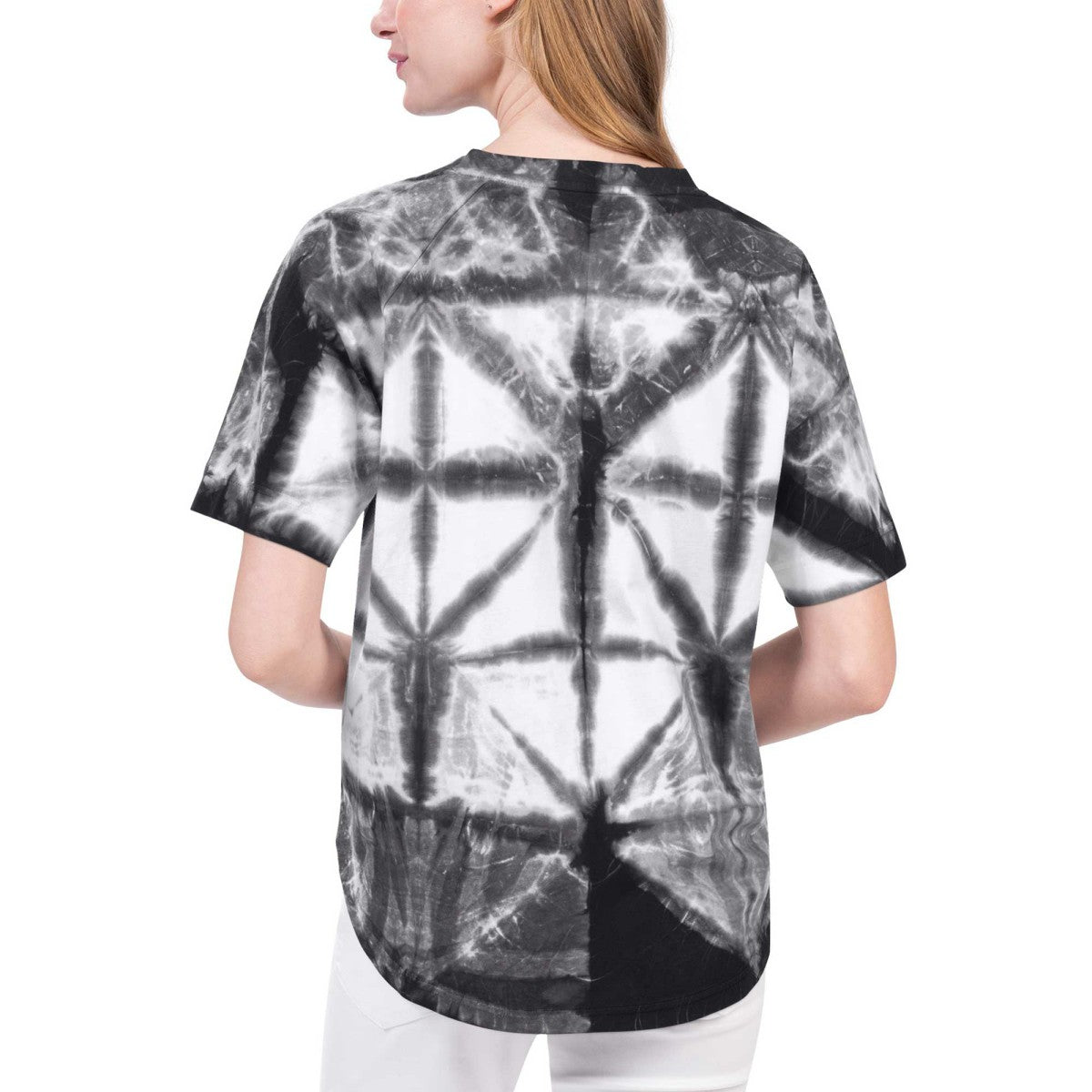 Miami Heat G-III 4Her by Carl Banks Women's Tournament Raglan Oversized Tie-Dye V-Neck T-Shirt - Black for sale