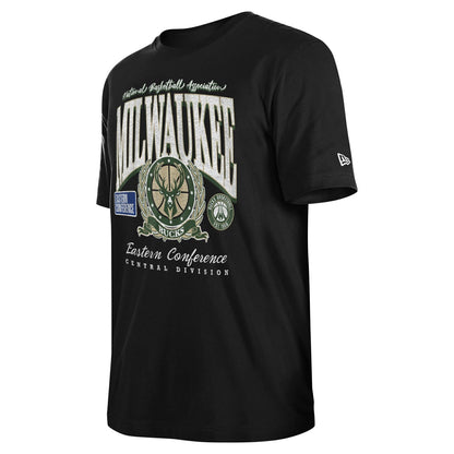 Milwaukee Bucks Unisex Oversized Essentials Boxy T-Shirt - Black | New Era on sale