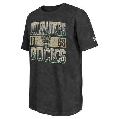 Milwaukee Bucks Enzyme Washed Oversized T-Shirt - Black | New Era outlet