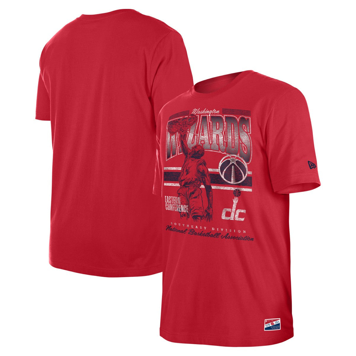 Washington Wizards Enzyme Wash Oversized T-Shirt - Red | New Era on sale