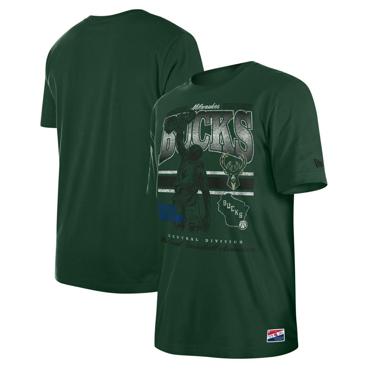 Milwaukee Bucks Enzyme Wash Oversized T-Shirt - Hunter Green | New Era discount
