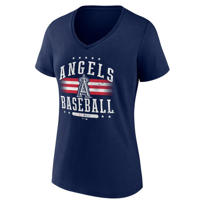 Los Angeles Angels Women's Americana Team V-Neck T-Shirt - Navy