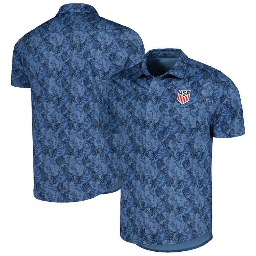 USMNT Antigua Resort Button-Up Shirt - Navy shop