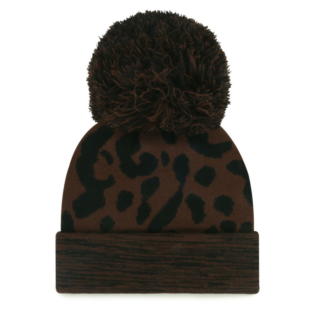 Washington Nationals Women's Rosette Cuffed Knit Hat with Pom - Brown | 47 brand