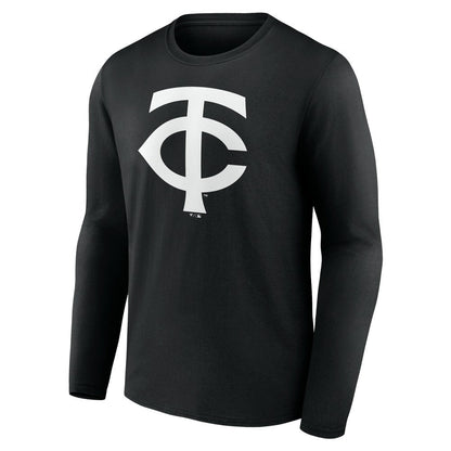 Minnesota Twins Monochrome Personalized Name & Number Long Sleeve T-Shirt - Black