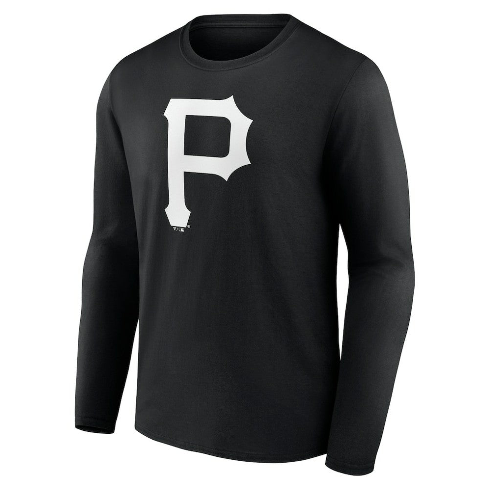 Pittsburgh Pirates Monochrome Personalized Name & Number Long Sleeve T-Shirt - Black