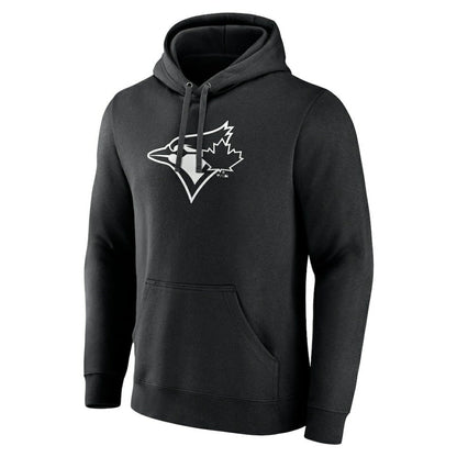Toronto Blue Jays Monochrome Personalized Name & Number Pullover Hoodie - Black