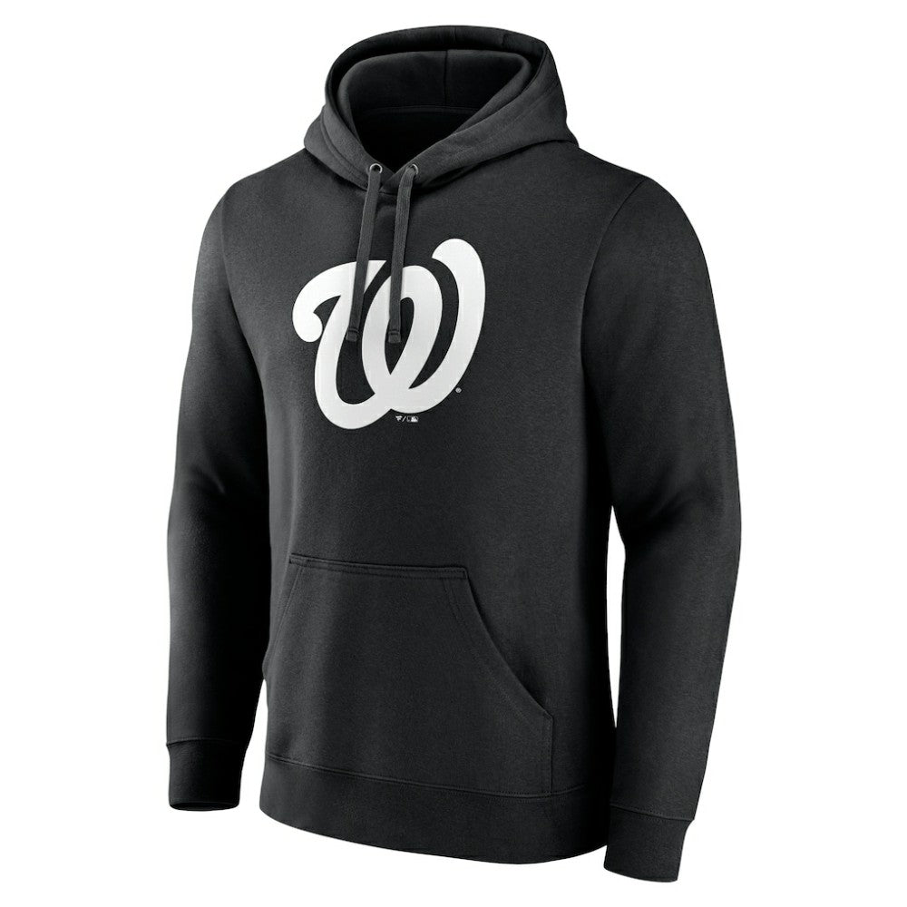 Washington Nationals Monochrome Personalized Name & Number Pullover Hoodie - Black