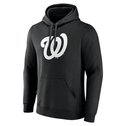 Washington Nationals Monochrome Personalized Name & Number Pullover Hoodie - Black