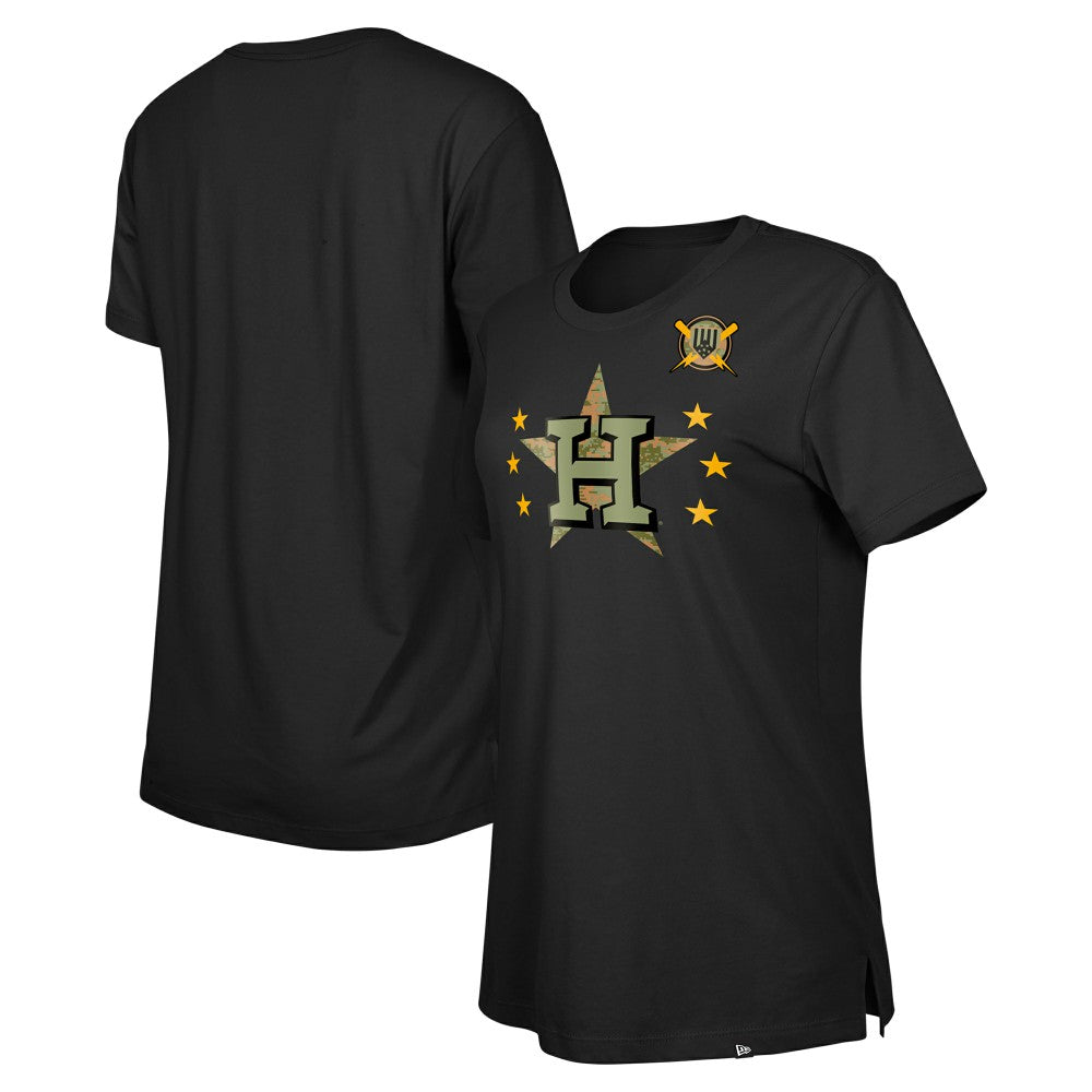 Houston Astros Women's Armed Forces Day T-Shirt - Black | New Era
