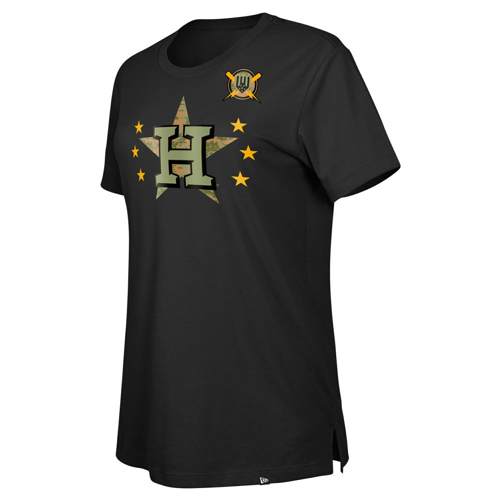 Houston Astros Women's Armed Forces Day T-Shirt - Black | New Era