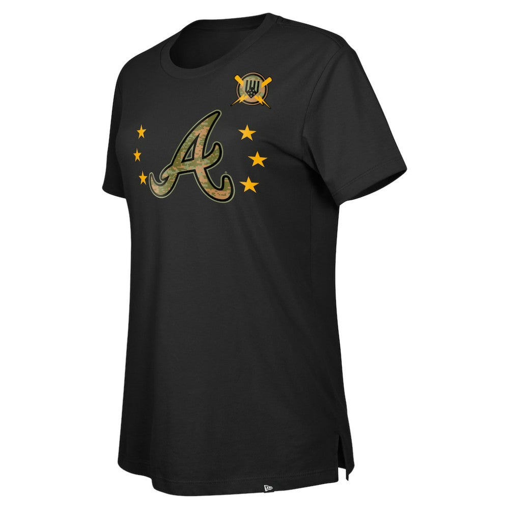 Atlanta Braves Women's Armed Forces Day T-Shirt - Black | New Era