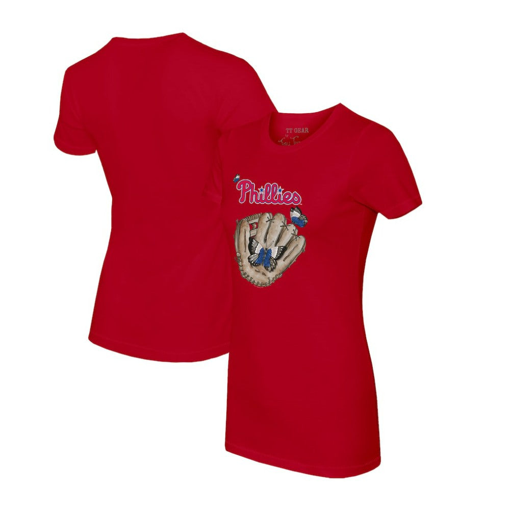 Philadelphia Phillies Tiny Turnip Women's Butterfly Glove T-Shirt - Red