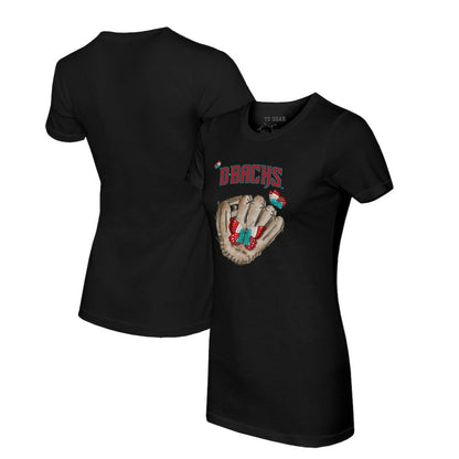 Arizona Diamondbacks Tiny Turnip Women's Butterfly Glove T-Shirt - Black