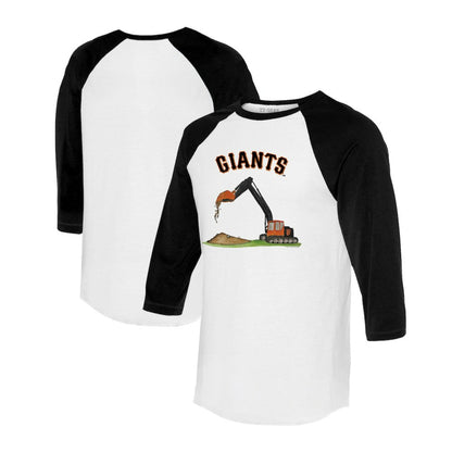 San Francisco Giants Tiny Turnip Unisex Excavator 3/4-Sleeve Raglan T-Shirt - White/Black