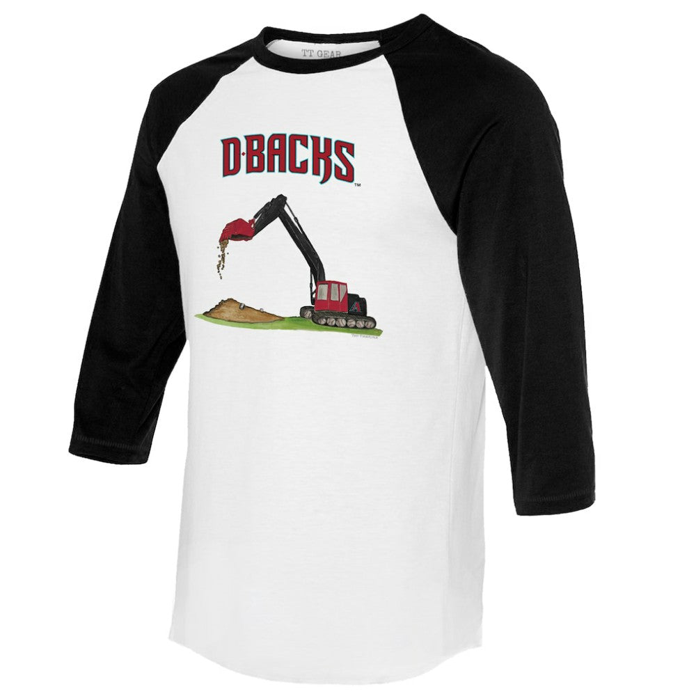 Arizona Diamondbacks Tiny Turnip Unisex Excavator 3/4-Sleeve Raglan T-Shirt - White/Black