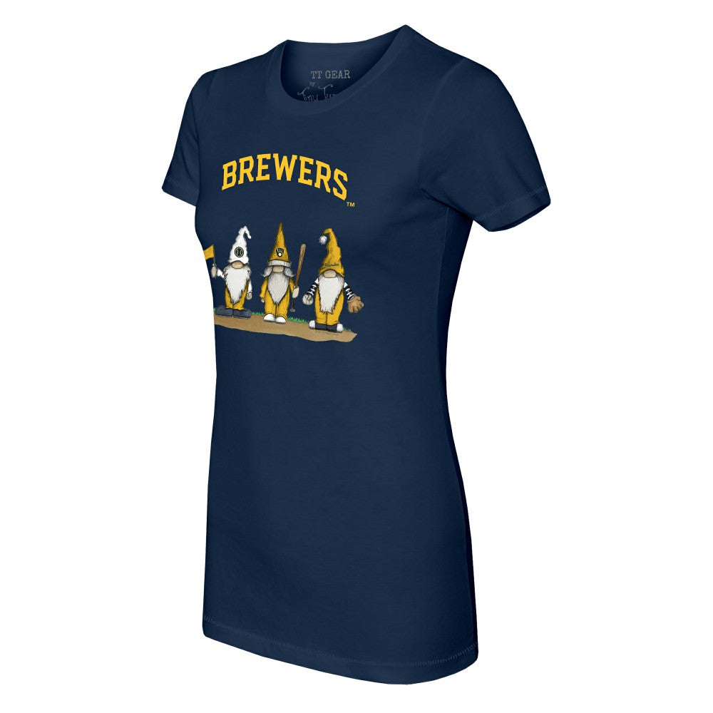 Milwaukee Brewers Tiny Turnip Women's Gnomes T-Shirt - Navy