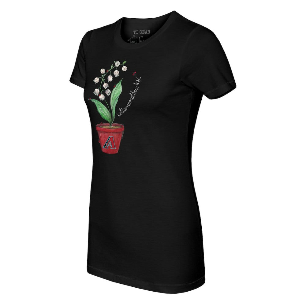 Arizona Diamondbacks Tiny Turnip Women's Lilies & Ladybugs T-Shirt - Black