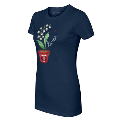 Minnesota Twins Tiny Turnip Women's Lilies & Ladybugs T-Shirt - Navy