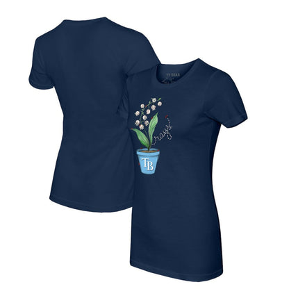 Tampa Bay Rays Tiny Turnip Women's Lilies & Ladybugs T-Shirt - Navy