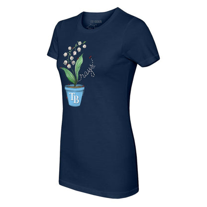 Tampa Bay Rays Tiny Turnip Women's Lilies & Ladybugs T-Shirt - Navy
