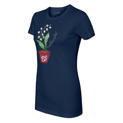 Washington Nationals Tiny Turnip Women's Lilies & Ladybugs T-Shirt - Navy
