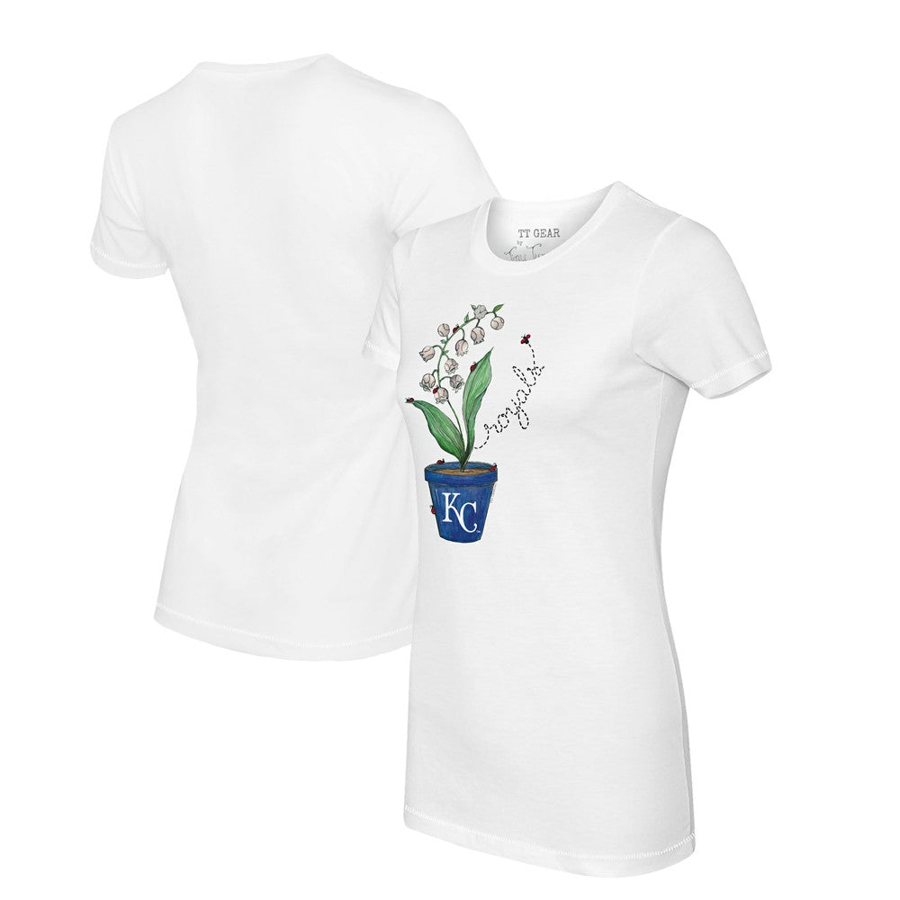 Kansas City Royals Tiny Turnip Women's Lilies & Ladybugs T-Shirt - White