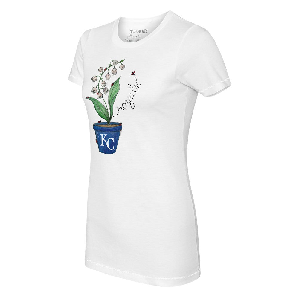 Kansas City Royals Tiny Turnip Women's Lilies & Ladybugs T-Shirt - White