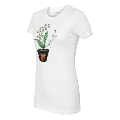 San Francisco Giants Tiny Turnip Women's Lilies & Ladybugs T-Shirt - White
