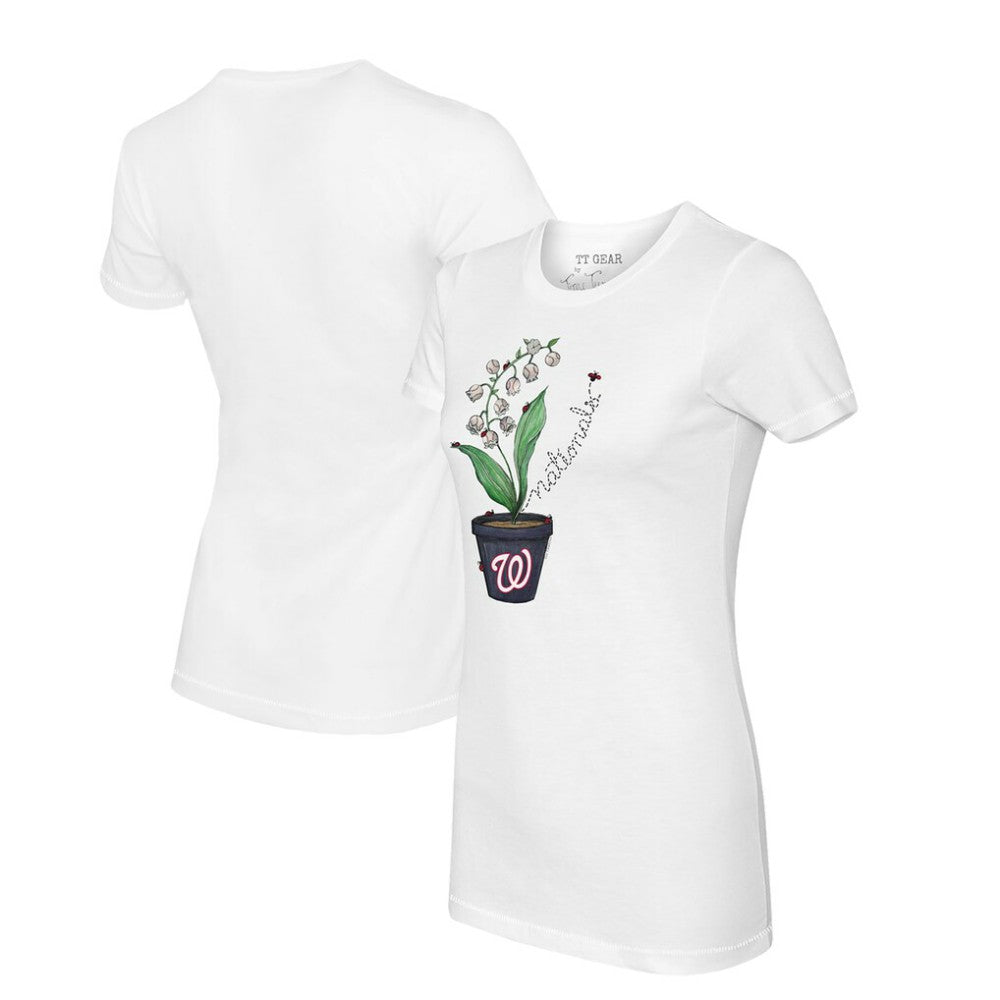 Washington Nationals Tiny Turnip Women's Lilies & Ladybugs T-Shirt - White