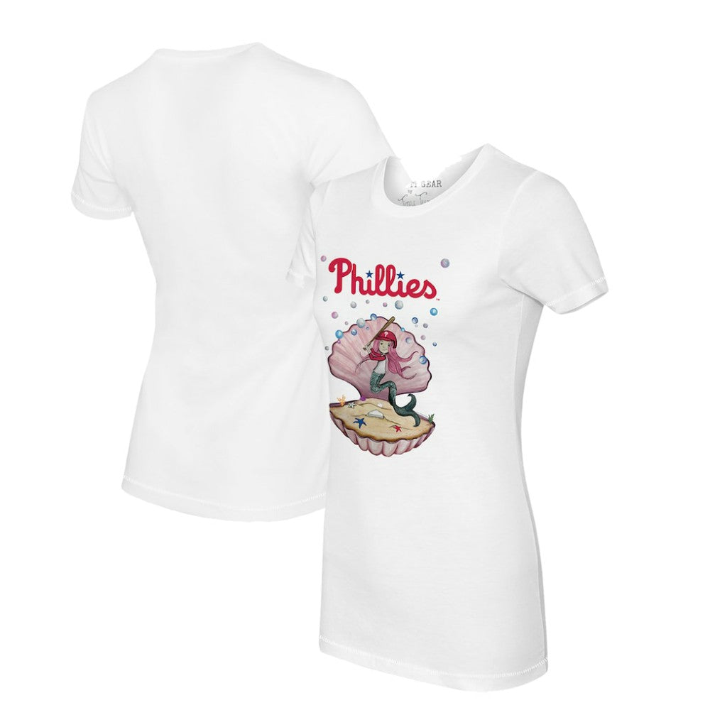 Philadelphia Phillies Tiny Turnip Women's Mermaid T-Shirt - White