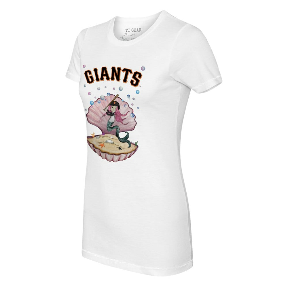 San Francisco Giants Tiny Turnip Women's Mermaid T-Shirt - White