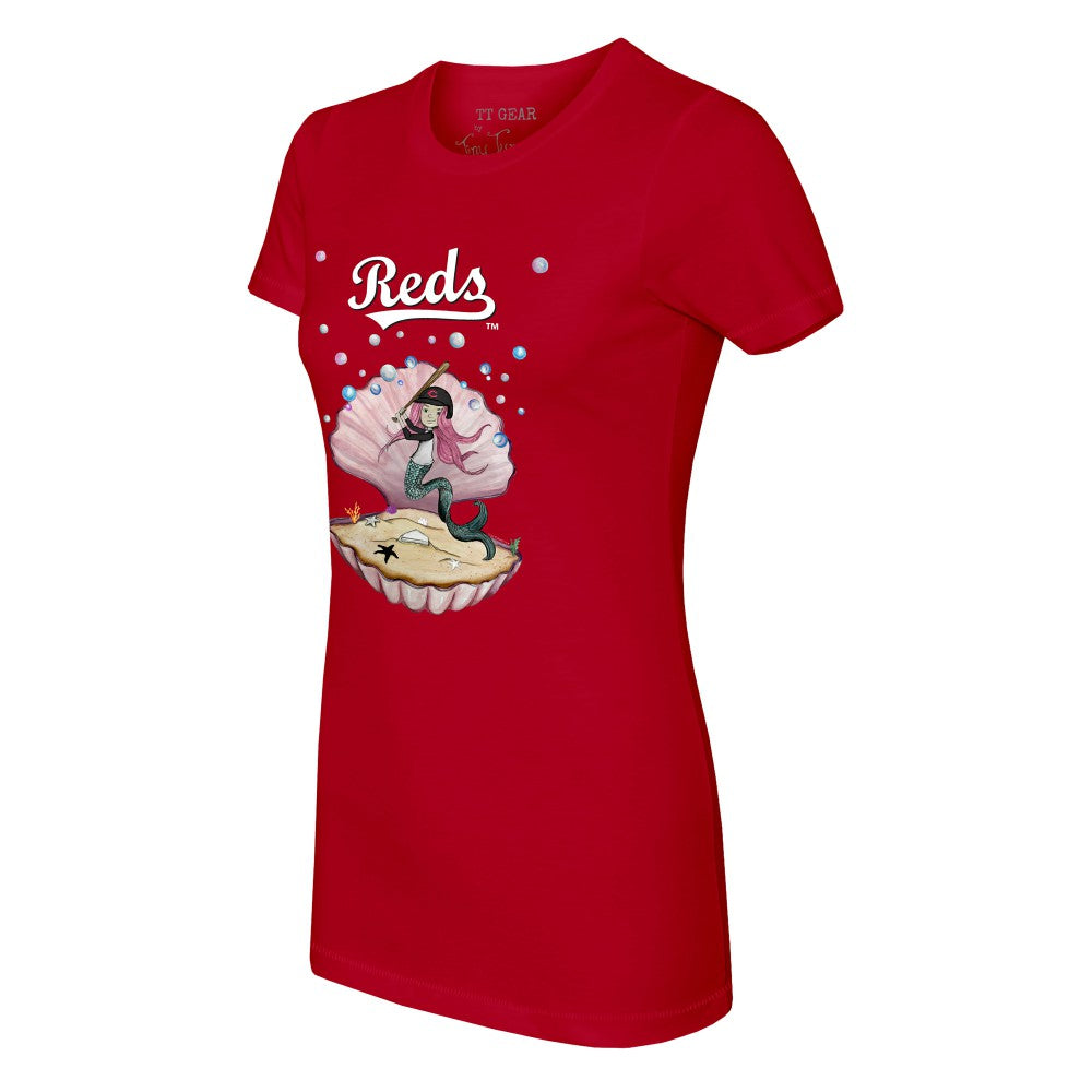 Cincinnati Reds Tiny Turnip Women's Mermaid T-Shirt - Red