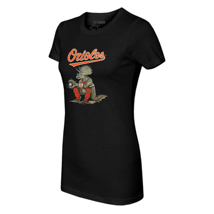Baltimore Orioles Tiny Turnip Women's Triceratops T-Shirt - Black